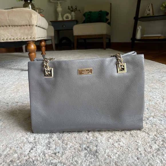 Kate Spade Grey Leather Shoulder Handbag - Picture 3 of 14